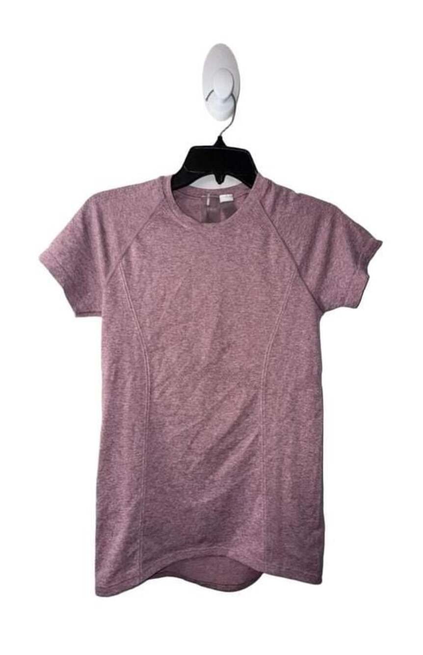 CALIA Women's Pink Heathered Short Sleeve Seamless Workout Top Size XS